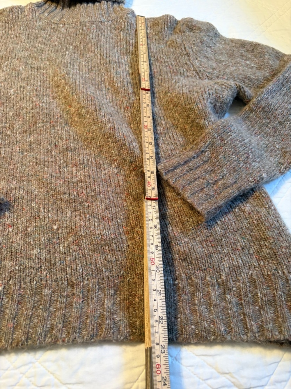 VTG Y2K LL Bean Marled Turtleneck Sweater Womens Large Brown Flecked Wool Blend - Picture 8 of 10